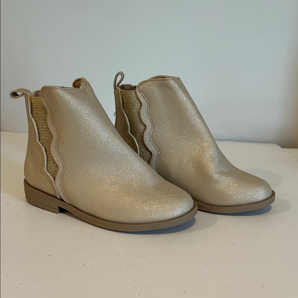 Kids Gold Ankle Boots